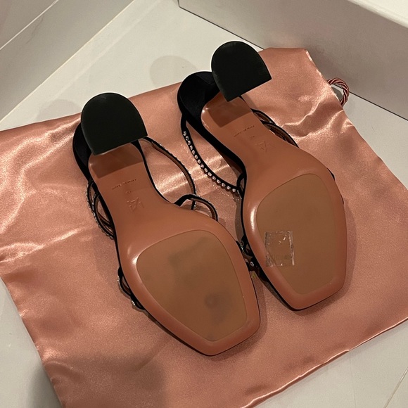 New!✨💯Amina Muaddi Naima Crystal Sandal, Black Size 39 and 9 - Picture 10 of 12